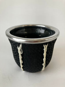 Yerba Mate Glass Cup, Eco- leather wrapped , hand made in Argentina.